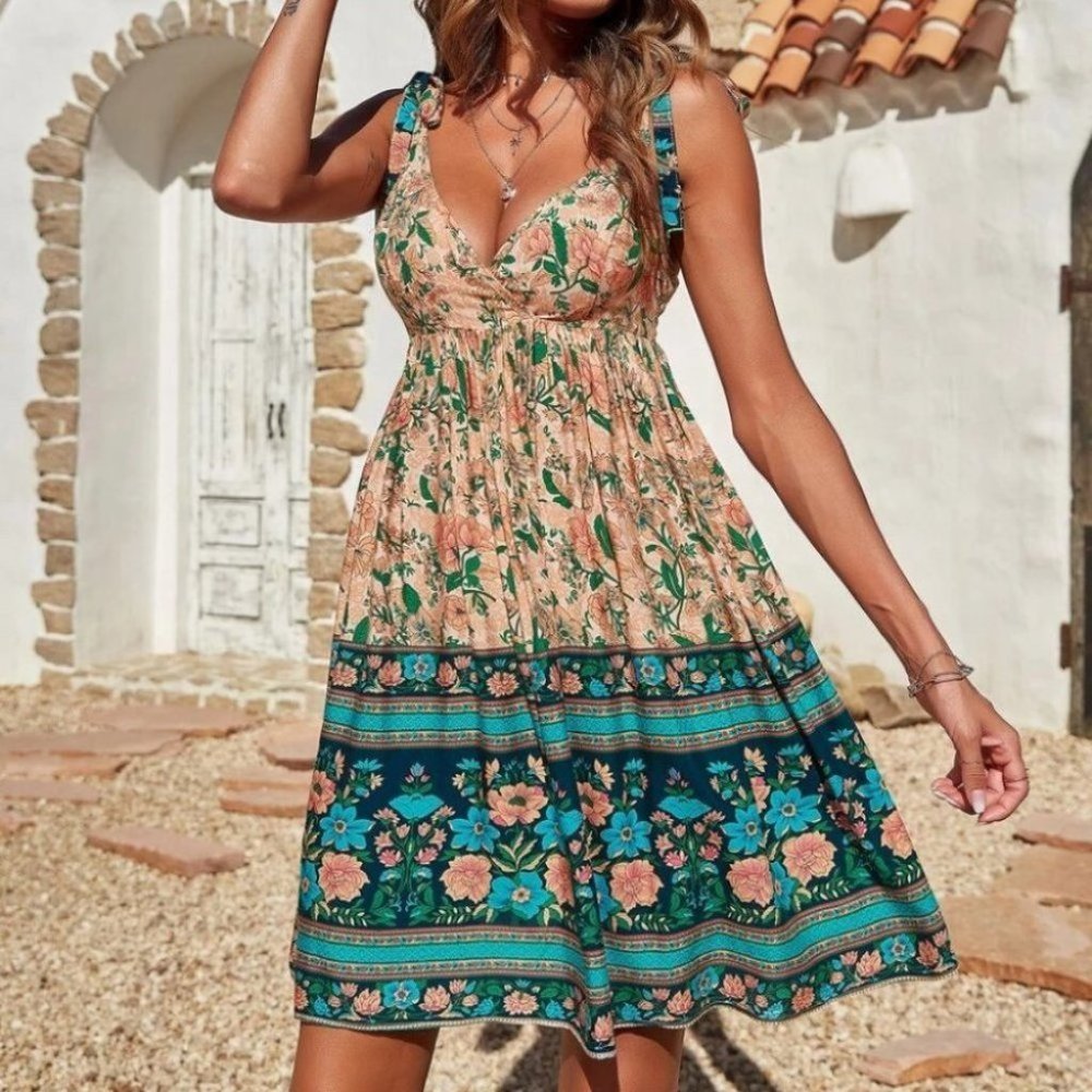 Floral Print Slip Cami Mini Dress - Picture 5 of 5